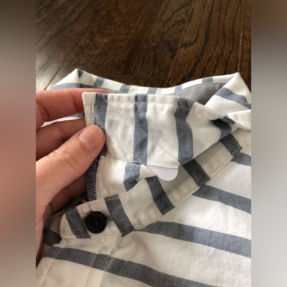 *EUC* Michael Kors Men’s M White/Blue Striped Short-Sleeved Button-Down Shirt - Picture 5 of 10